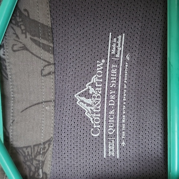 Croft and barrow fish print short sleeve casual button down shirt men's XXL - Picture 5 of 9